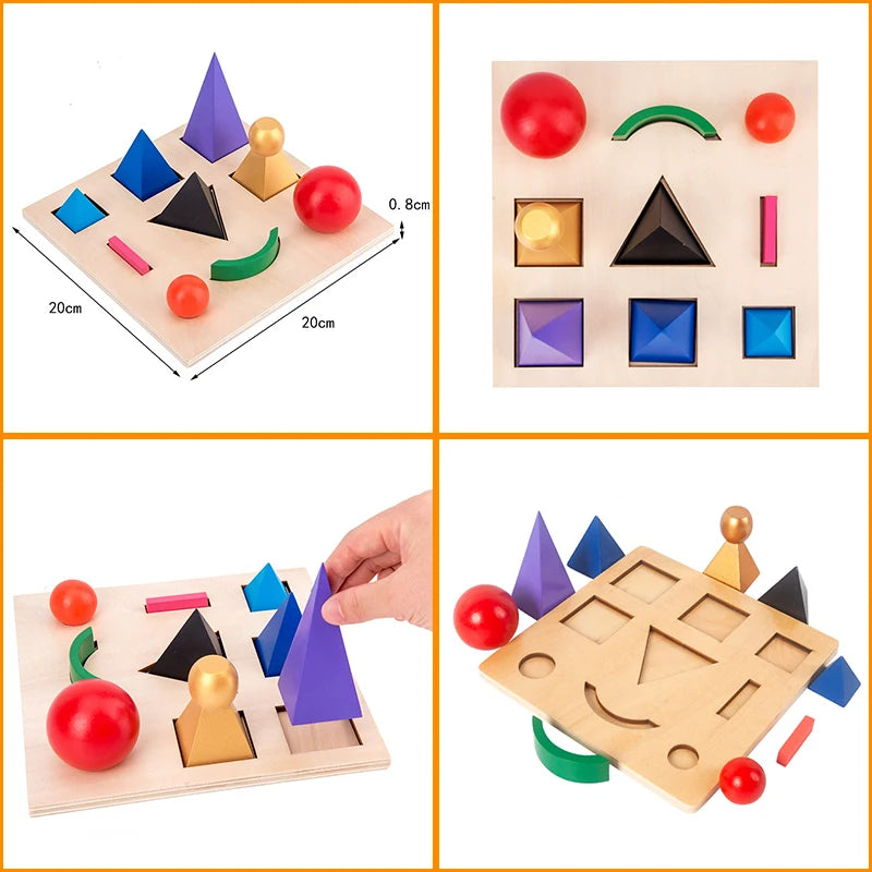 Montessori Language Learning Wooden Toys Early Education 3D/Plane Basic Grammar Symbol Learning Parish Language Teaching Aids