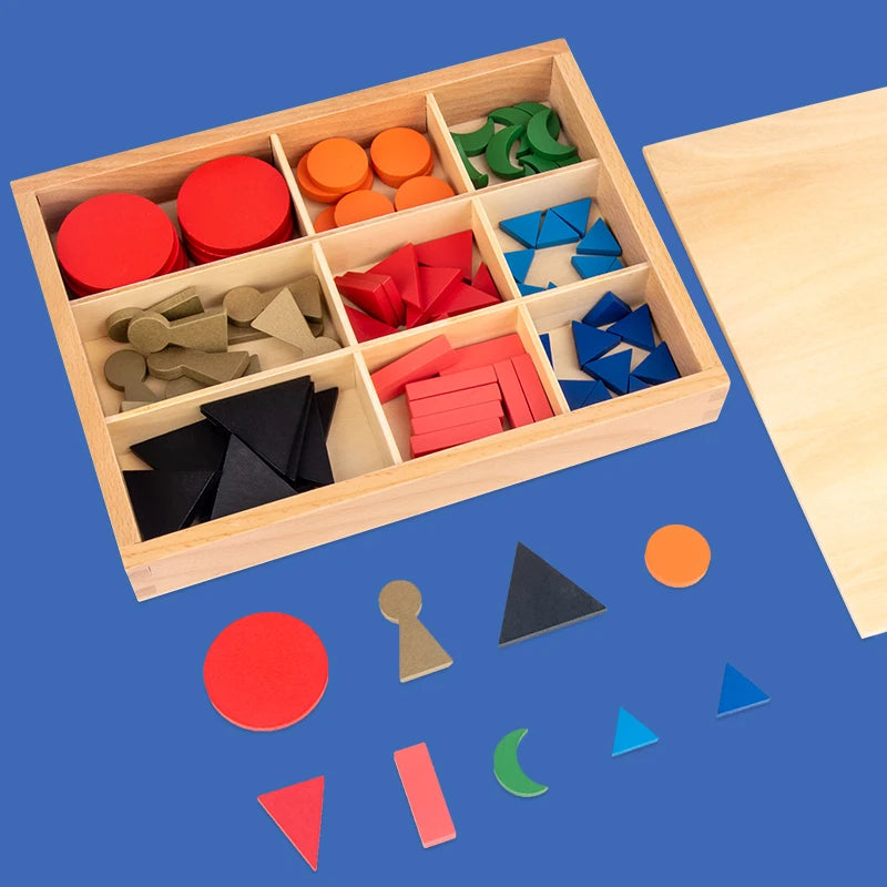 Wooden Shape Building Block Toy Set Featuring diverse colors and shapes, these blocks help children recognize shapes and develop