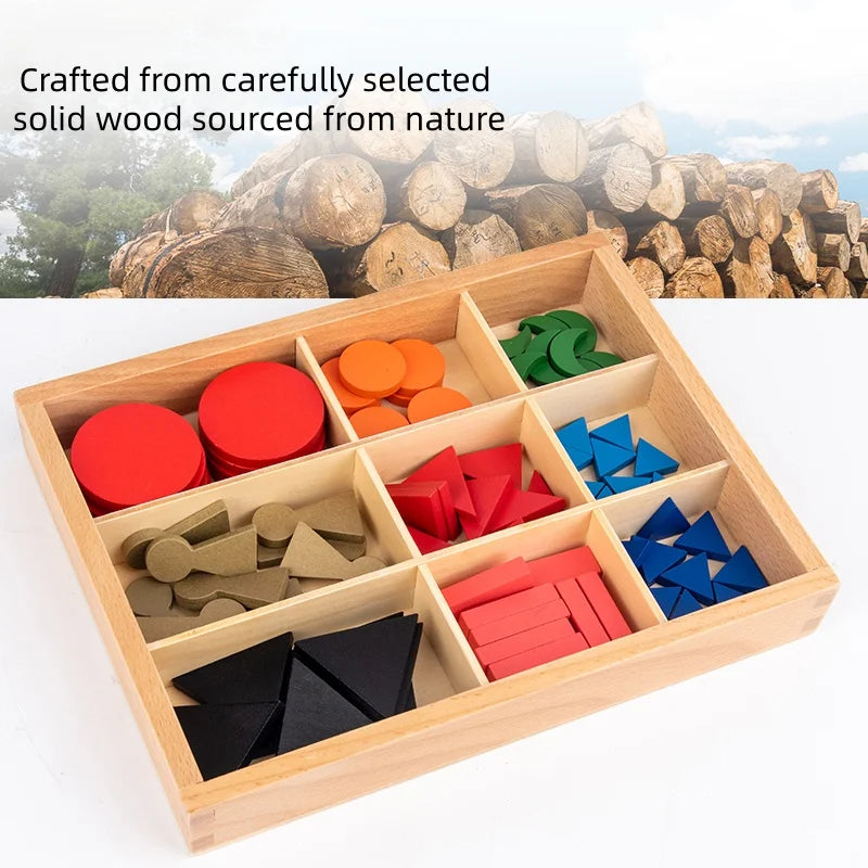 Wooden Shape Building Block Toy Set Featuring diverse colors and shapes, these blocks help children recognize shapes and develop